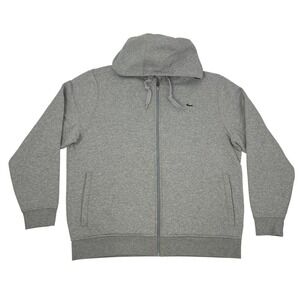 Lacoste Sport Full Zip Hoodie Jackey Men's XXL Gray Croc Fleece Preppy
